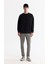 Erkek Siyah Bisiklet Yaka Elastan Sweatshirt A42y1248 5