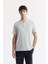 Erkek Gri Kırılmaz Polo Yaka Magnet Düğme Teknik Kumaş T-Shirt A51Y1156 1