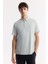 Erkek Gri Kırılmaz Polo Yaka Magnet Düğme Teknik Kumaş T-Shirt A51Y1156 6