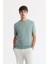 Erkek Nil Yeşili Regular Fit Bisiklet Yaka Önü Jakar Detaylı Rayon Triko T-shirt A51Y5004 1