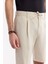 Erkek Bej Relaxed Fit Beli Lastikli Dokulu Teos Şort B003731 2