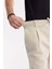 Erkek Bej Relaxed Fit Beli Lastikli Dokulu Teos Şort B003731 3