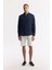 Erkek Kırık Relaxed Fit Beyaz Beli Lastikli Dokulu Teos Şort B003731 1