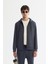 Erkek Antrasit Regular Fit Kapüşonlu İnterlok Kumaş Fermuarlı Sweatshirt B001102 1