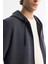 Erkek Antrasit Regular Fit Kapüşonlu İnterlok Kumaş Fermuarlı Sweatshirt B001102 2