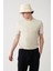 Erkek Bej Bisiklet Yaka Baskılı Soft Touch T-shirt A41y1037 3