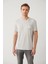 Erkek Gri Bisiklet Yaka Baskılı Soft Touch T-Shirt A41Y1136 1