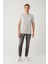 Erkek Gri Bisiklet Yaka Baskılı Soft Touch T-Shirt A41Y1136 5
