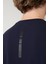 Erkek Lacivert Bisiklet Yaka Baskılı Soft Touch T-shirt A41y1037 6