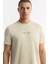 Erkek Bej Regular Fit Bisiklet Yaka Hologram Baskılı İnterlok T-Shirt A51Y1006 3