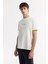 Erkek Ekru Regular Fit Bisiklet Yaka Hologram Baskılı İnterlok T-Shirt A51Y1006 5