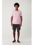 Erkek Pembe Bisiklet Yaka Garment Dyed T-shirt A41y5074 5