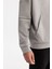 Erkek Gri Kapüşonlu Pamuklu Baskılı Elastan Sweatshirt A42y1289 2