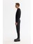 Erkek Siyah Slim Fit Yanı Lastikli Pileli Ekose Duble Paça Pantolon A42Y3043 2