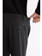 Erkek Siyah Slim Fit Yanı Lastikli Pileli Ekose Duble Paça Pantolon A42Y3043 5