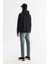 Erkek Siyah Kapüşonlu Baskılı Elastan Sweatshirt A42y1332 4