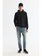 Erkek Siyah Kapüşonlu Baskılı Elastan Sweatshirt A42y1332 5
