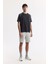 Erkek Siyah Regular Fit Bisiklet Yaka Geometrik Desenli Bloklu Teknik Kumaş Detaylı T-shirt A51Y1160 7