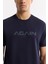 Erkek Lacivert Regular Fit Bisiklet Yaka Hologram Baskılı Interlok T-shirt A51y1132 2