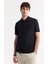 Erkek Siyah %100 Pamuk Hızlı Kuruyan Kıvrılmayan Polo Yaka T-Shirt B001032 6