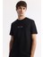 Erkek Siyah Bisiklet Yaka Hologram Baskılı İnterlok T-Shirt A51Y1006 2
