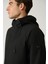 Erkek Siyah Kapüşon Yaka Reglan Kollu Su Itici Ince Mont A41y6036 2