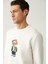 Erkek Ekru Bisiklet Yaka Interlok Baskılı Sweatshirt A41y1248 2