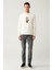 Erkek Ekru Bisiklet Yaka Interlok Baskılı Sweatshirt A41y1248 5