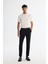 Erkek Siyah Slim Fit Yanı Lastikli Gofreli Çizgili Elastan Chino Pantolon A42Y3044 1