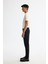 Erkek Siyah Slim Fit Yanı Lastikli Gofreli Çizgili Elastan Chino Pantolon A42Y3044 2