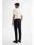 Erkek Siyah Slim Fit Yanı Lastikli Gofreli Çizgili Elastan Chino Pantolon A42Y3044 3
