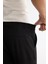 Erkek Siyah Slim Fit Yanı Lastikli Gofreli Çizgili Elastan Chino Pantolon A42Y3044 6