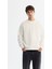 Erkek Ekru Bisiklet Yaka Baskılı Elastan Sweatshirt A42y1335 1