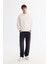Erkek Ekru Bisiklet Yaka Baskılı Elastan Sweatshirt A42y1335 4