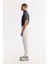 Erkek Kırık Beyaz Slim Fit Beli Lastikli Bi Stretch Kumaş Pantolon A51y3077 2