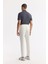 Erkek Kırık Beyaz Slim Fit Beli Lastikli Bi Stretch Kumaş Pantolon A51y3077 3