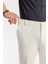 Erkek Kırık Beyaz Slim Fit Beli Lastikli Bi Stretch Kumaş Pantolon A51y3077 4