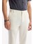 Erkek Kırık Beyaz Slim Fit Beli Lastikli Bi Stretch Kumaş Pantolon A51y3077 6