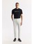 Erkek Kırık Beyaz Slim Fit Beli Lastikli Bi Stretch Kumaş Pantolon A51y3077 8
