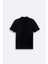 Erkek Siyah %100 Pamuk Jakarlı Polo Yaka T-shirt A41y1196 2