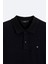 Erkek Siyah %100 Pamuk Jakarlı Polo Yaka T-shirt A41y1196 3