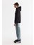Erkek Siyah Kapüşonlu Yaka 3 Iplik Şardonlu Sweatshirt B001103 3