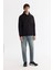 Erkek Siyah Kapüşonlu Yaka 3 Iplik Şardonlu Sweatshirt B001103 6