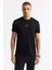 Erkek Siyah Bisiklet Yaka Baskılı İnterlok T-Shirt A51Y1162 6