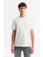 Erkek Beyaz Regular Fit Bisiklet Yaka Hologram Baskılı Interlok T-shirt A51y1132 5