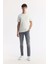 Erkek Beyaz Regular Fit Bisiklet Yaka Hologram Baskılı Interlok T-shirt A51y1132 6