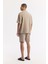Erkek Bej Oversize Fit Apaj Yaka Modal Karışımlı Kısa Kol Gömlek A51y2006 4