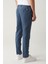 Erkek Mavi Relaxed Fit Beli Lastikli Keten Karışımlı Linen Touch Takım Elbise Pantolonu A41y3260 5
