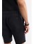 Erkek Siyah Relaxed Fit Beli Lastikli %100 Keten Assos Şort B003732 7