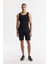 Erkek Siyah Relaxed Fit Beli Lastikli %100 Keten Assos Şort B003732 8